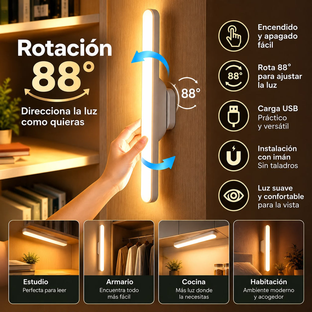 Lámpara LED Recargable 3 Tonos con Control
