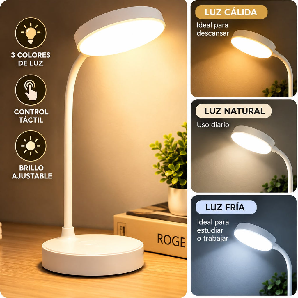 Lámpara de Mesa LED Recargable Touch